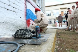 Красноярские школьники попробовали свои силы в граффити