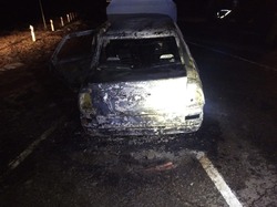 В Красноярском районе ночью сгорел автомобиль